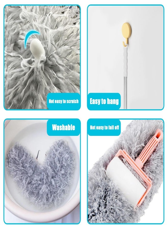 BAOYINGTE Feather Duster for Cleaning Extendable - Feather Duster for Cleaning The Indoor. 110 in Long Duster with Extension Pole for Clean Ceilings and Fans. Microfiber Duster for Blinds. Washable Dduster - Image 5